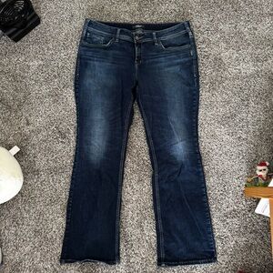 Silver Jeans Dark Blue Women's Slim Boot Cut Jeans